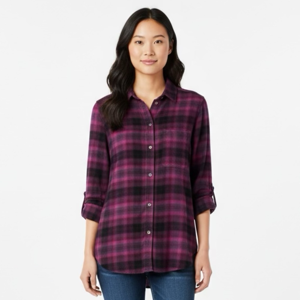 American Eagle Outfitters Plaid Flannel Button-Down Shirt Women’s Size Small